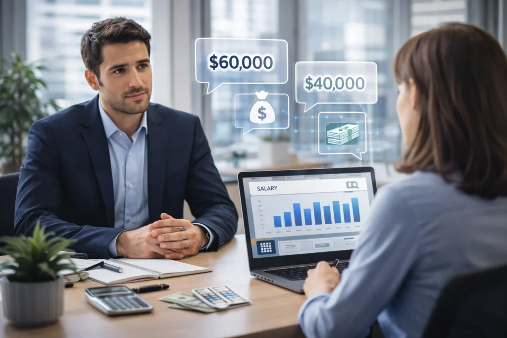 Candidate stating his salary expectation
