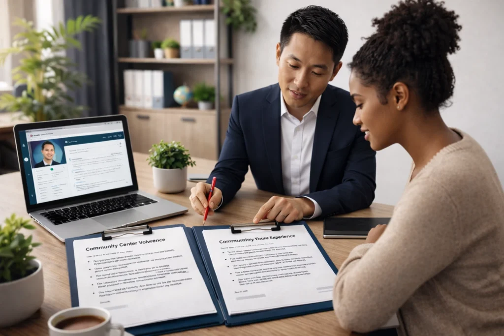 Reframing volunteer work as relevant professional experience
