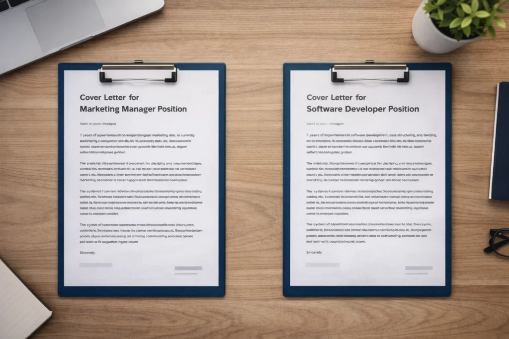 Customization of each letter to match job description